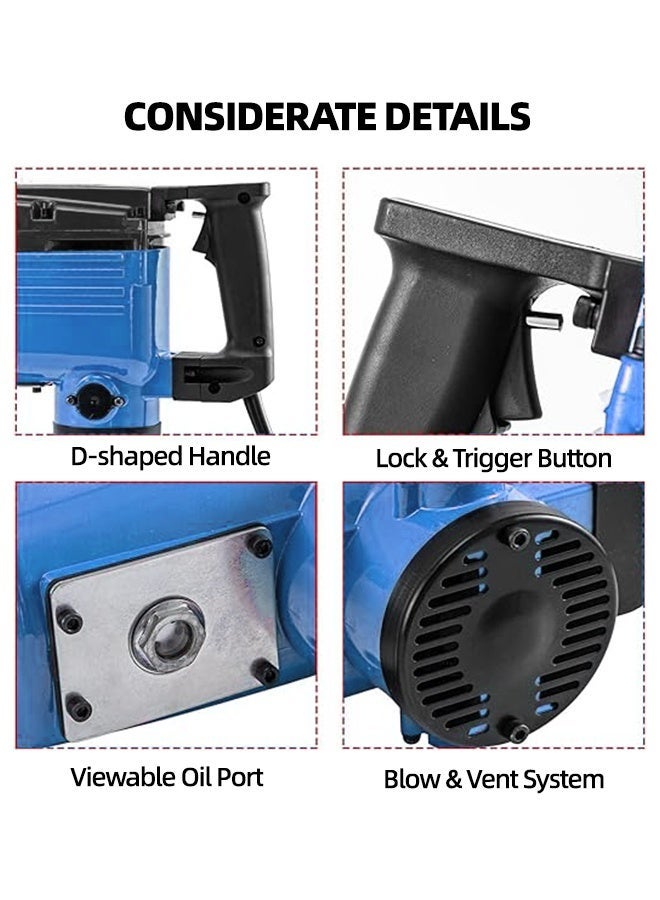 ALongDeng 1800W Heavy Duty Demolition Hammer Professional Electric Jack Hammer Concrete Breaker for Construction and Concrete Demolition Work - Image 5